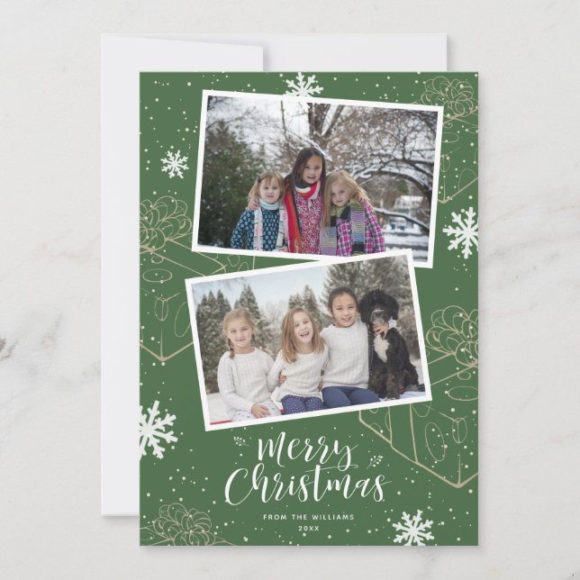Tarjetas fotográficas de Green Merry Christmas Gif (Anverso)