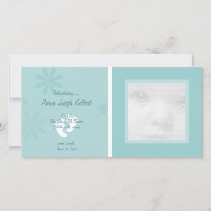 Tarjetas fotográficas de Invitación azul para bebé