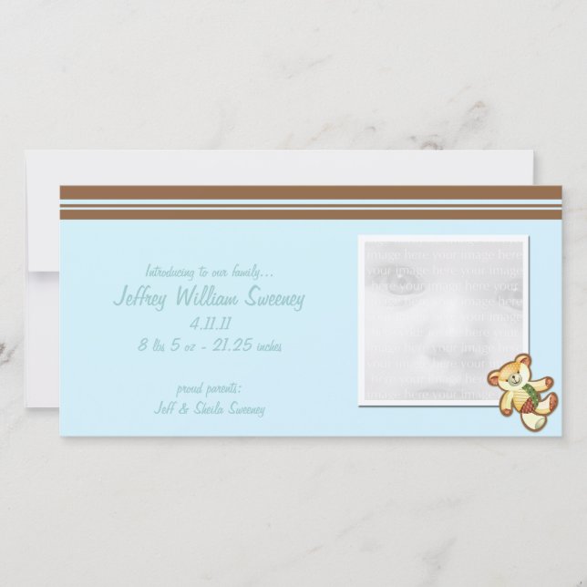 Tarjetas fotográficas de Invitación para bebés con (Anverso)