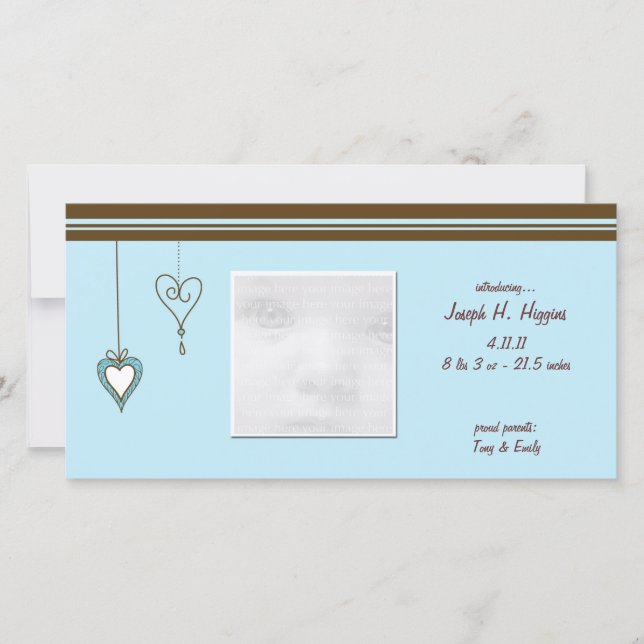 Tarjetas fotográficas de Invitación para bebés con (Anverso)