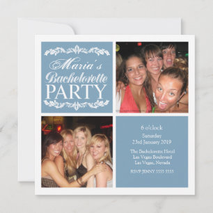 Tarjetas fotográficas de la fiesta de la boda azul