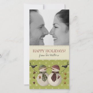 Tarjetas fotográficas de los navidades Snowmen
