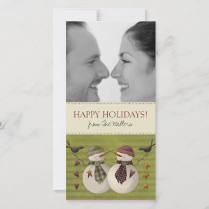 Tarjetas fotográficas de los navidades Snowmen