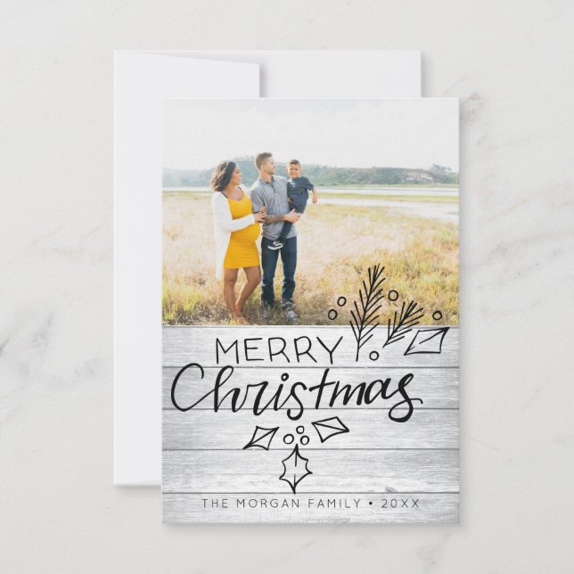 Tarjetas fotográficas de Navidad dibujadas a mano (Anverso)