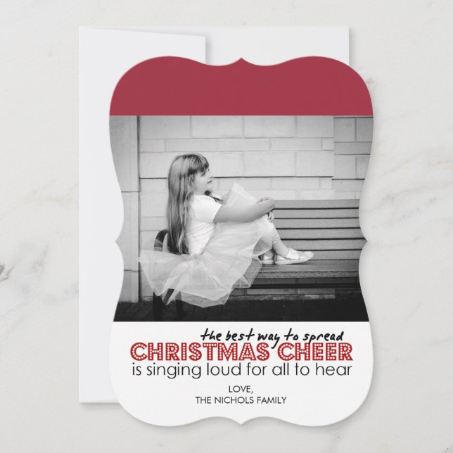 Tarjetas fotográficas de Navidad (rojo) (Anverso)