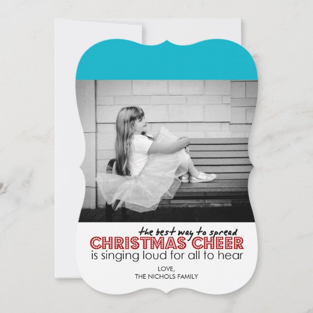 Tarjetas fotográficas de Navidad (Verde azuladas) (Anverso)