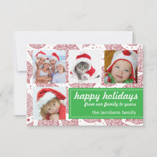 Tarjetas fotográficas de Navidades rojos y blancos