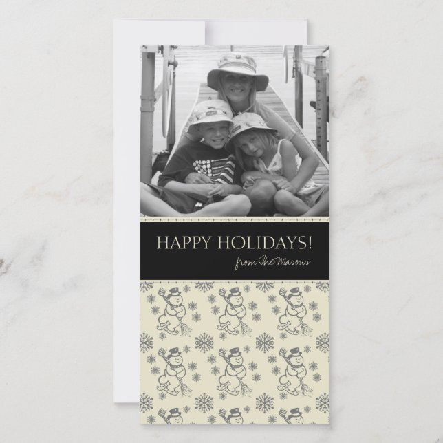 Tarjetas fotográficas de navidades Snowman (Anverso)