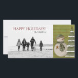 Tarjetas fotográficas de navidades Snowman<br><div class="desc">¡Esta tarjeta fotográfica de vacaciones puede ser totalmente personalizada por usted! 1) Cambia la foto de la plantilla a la tuya propia 2) Cambia el texto de la plantilla 3) ¡Has terminado! Si necesita ayuda o tiene algo más en mente, sólo tiene que hacer clic en el enlace de CONTACTO...</div>