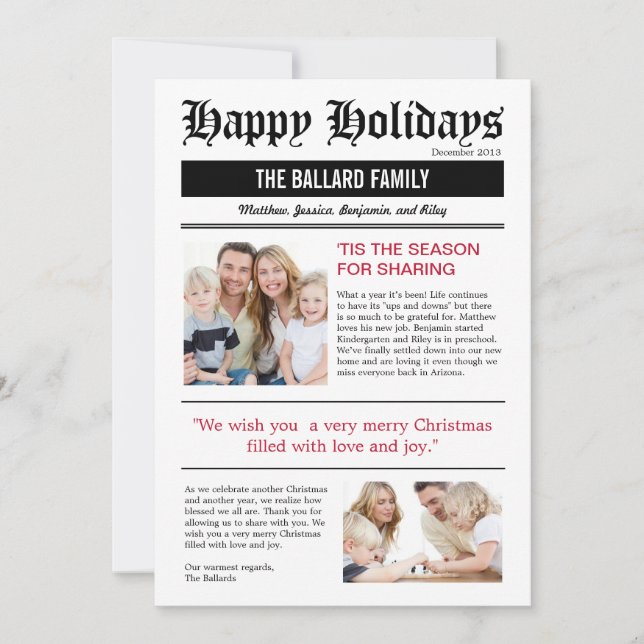 Tarjetas fotográficas de vacaciones de noticias fa (Anverso)