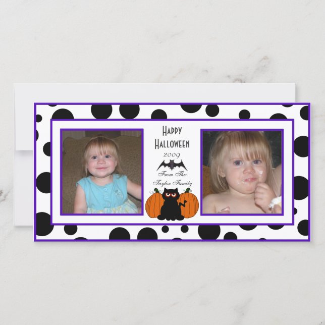 Tarjetas fotográficas Dots Halloween (Anverso)