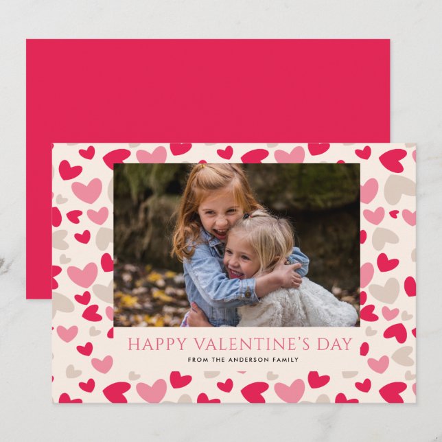 Tarjetas fotográficas El día de San Valentín Heart (Anverso / Reverso)