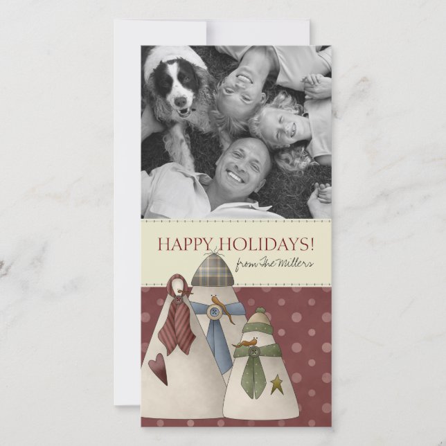 Tarjetas fotográficas familiares de navidades Snow (Anverso)