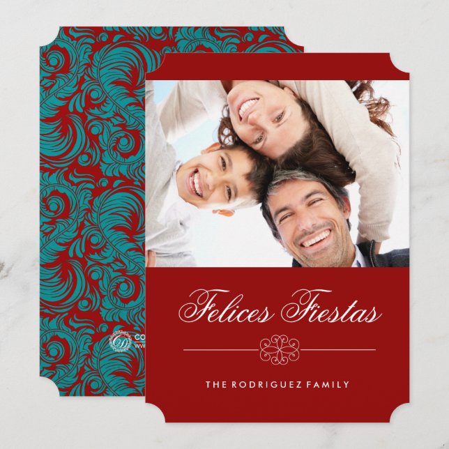 Tarjetas fotográficas Felices Fiestas (Anverso / Reverso)