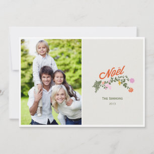 Tarjetas fotográficas Floral Noel Holiday