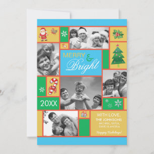 Tarjetas fotográficas navideñas para moras y brill