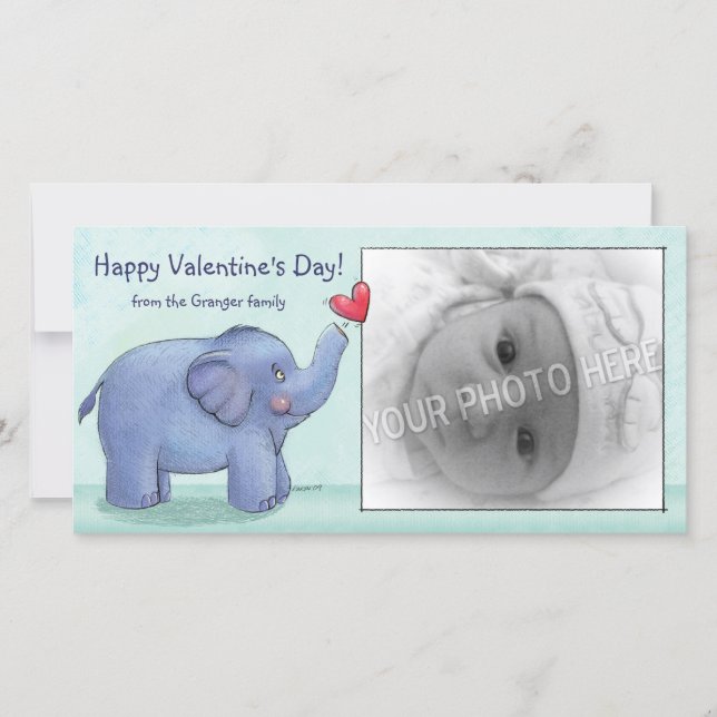 Tarjetas fotográficas personalizadas para elefante (Anverso)