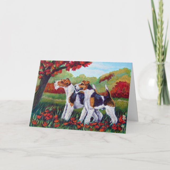 Tarjetas Fox Terrier con cable (Anverso)