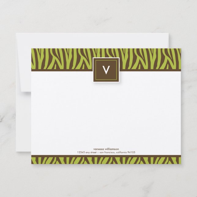 Tarjetas Funky Zebra Imprimir tarjetas planas de n (Anverso)