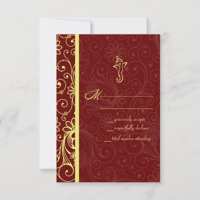Tarjetas Ganapati Wedding RSVP (Anverso)
