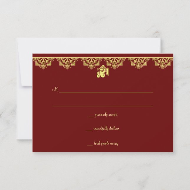 Tarjetas Ganesh Wedding RSVP (Anverso)