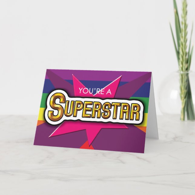 Tarjetas gay - superestrella (Anverso)