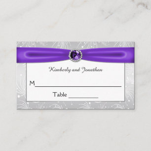 Tarjetas Gemstones para Lugar de Cinta Plata y Púr