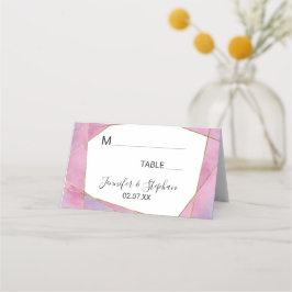 Tarjetas Geo Place de color de agua rosada violeta