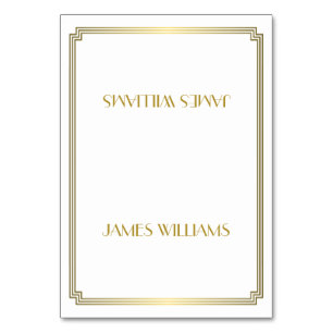 Tarjetas Gold Great Gatsby Art Deco White Place