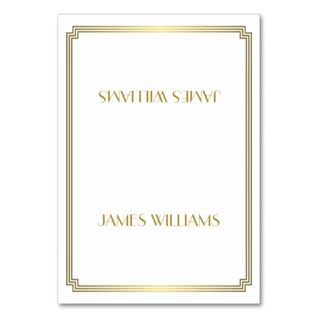 Tarjetas Gold Great Gatsby Art Deco White Place (Anverso)