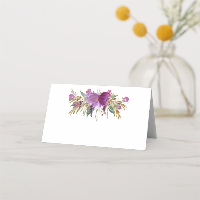 Tarjetas Gold Purple Amethyst Wildflowers Place (Anverso)