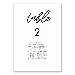Tarjetas gráficas de asientos de tipografía modern