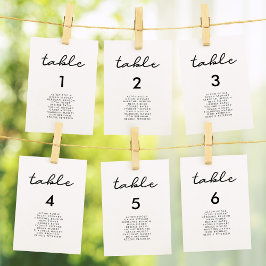 Tarjetas gráficas simples de asientos para bodas