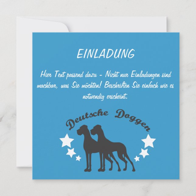 Tarjetas Great Dane en alemán (Anverso)