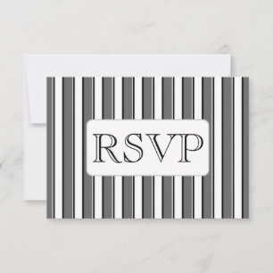 Tarjetas grises de encargo de RSVP de la raya
