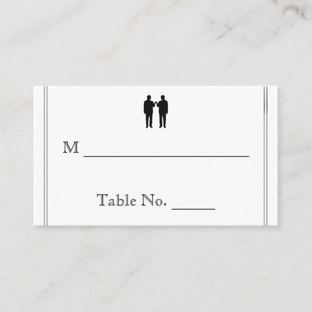Tarjetas Groom Boda Place de Black White Elegance (Anverso)