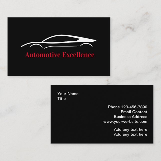 Tarjetas Guay Black Core Automotive Business (Anverso / Reverso)