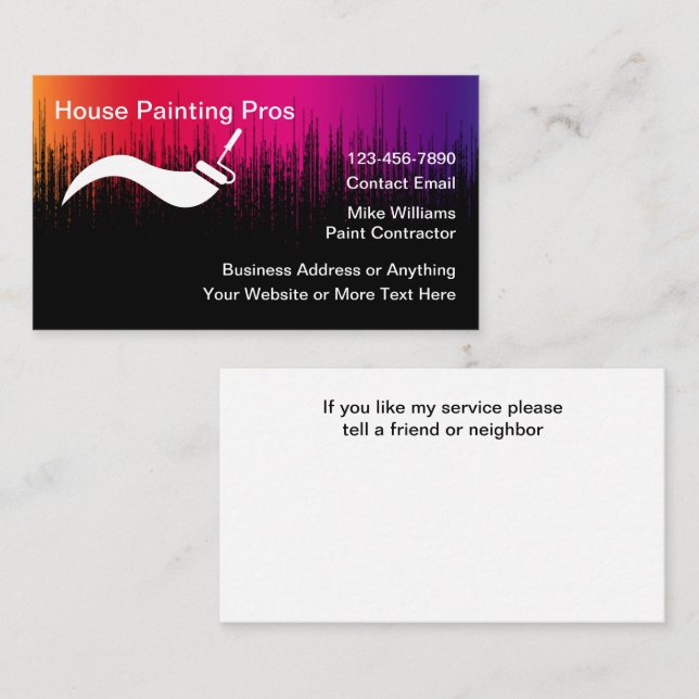 Tarjetas Guay Business para House Painter (Anverso / Reverso)