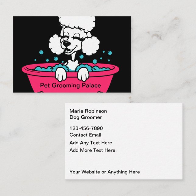Tarjetas Guay de moda Dog Grooming (Anverso / Reverso)