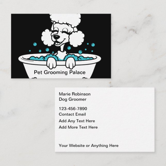 Tarjetas Guay de moda Dog Grooming (Anverso / Reverso)