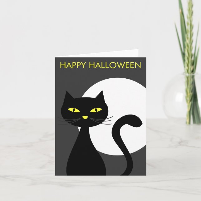 Tarjetas Halloween Black Cat (Anverso)