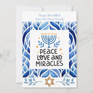 Tarjetas Hanukkah de amor, paz y milagros