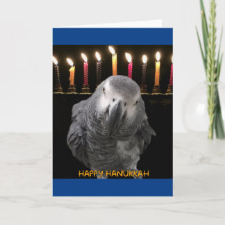 Tarjetas Hanukkah de loro gris africano