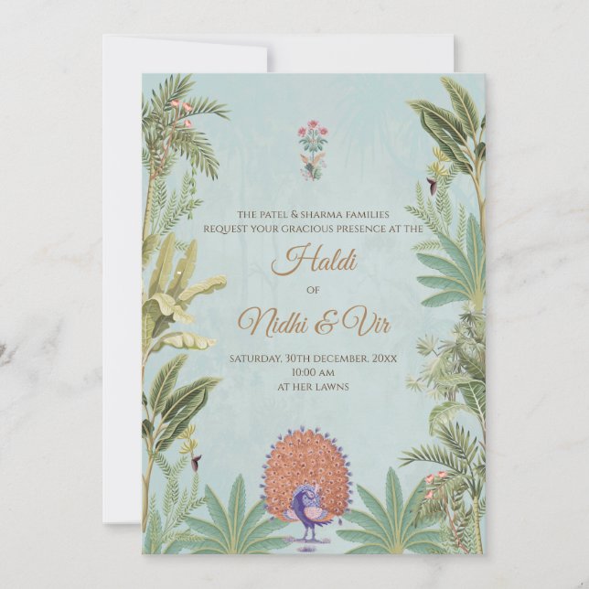 Tarjetas hindúes digitales e invitaciones de boda  (Anverso)