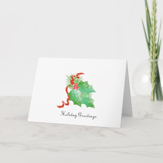 Tarjetas Holly Navidades (Anverso)
