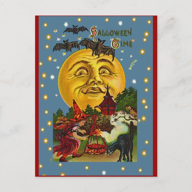 Tarjetas horarias de Halloween y postales (Anverso)