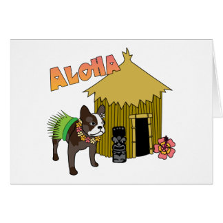 Tarjetas hula de Bulldog francés Hawaii Tiki