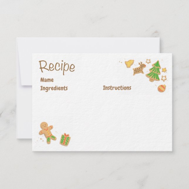 Tarjetas ilustradas galleta de la receta del (Anverso)