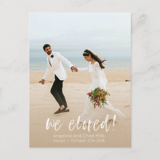 Tarjetas informales de Invitación de Elopement (Anverso)