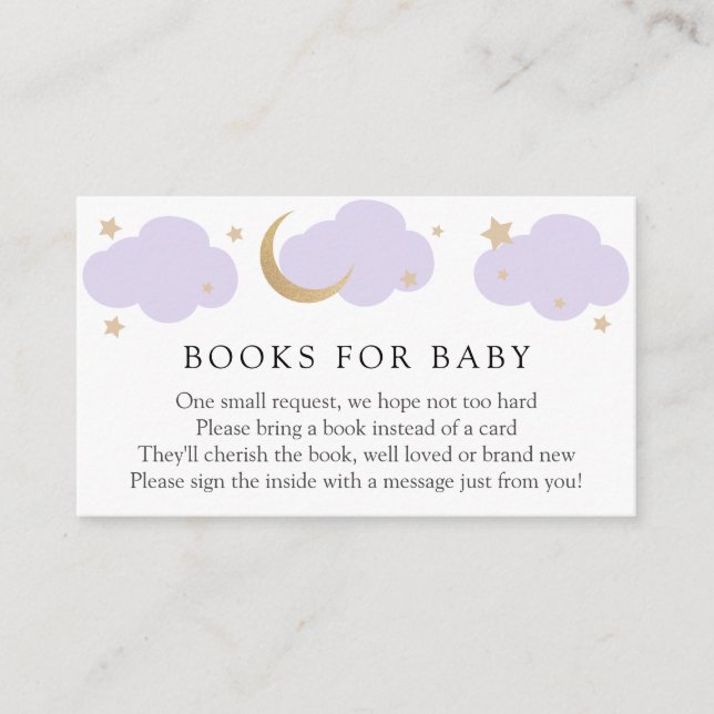 Tarjetas insertas Libros Morados de Luna y Estrell (Anverso)